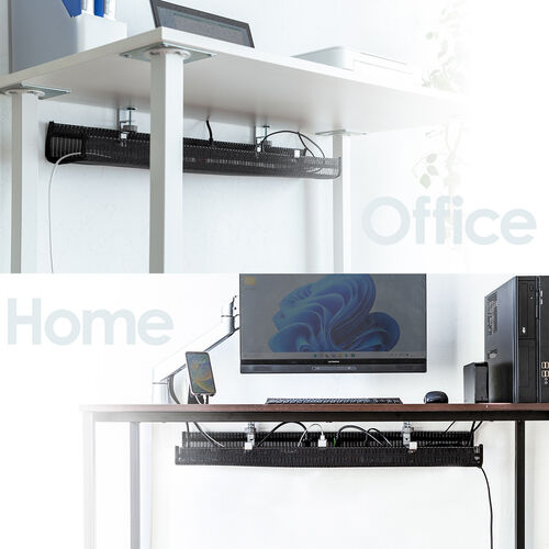 ケーブルトレー（クランプ固定・メッシュタイプ・幅90cm・ケーブル収納・ケーブルオーガナイザー・配線・収納・目隠し）