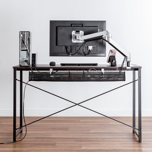 ケーブルトレー（デスクねじ固定・メッシュタイプ・幅90cm・ケーブル収納・ケーブルオーガナイザー・配線・収納・目隠し）