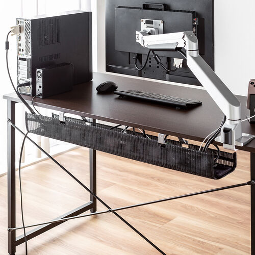 ケーブルトレー（デスクねじ固定・メッシュタイプ・幅90cm・ケーブル収納・ケーブルオーガナイザー・配線・収納・目隠し）