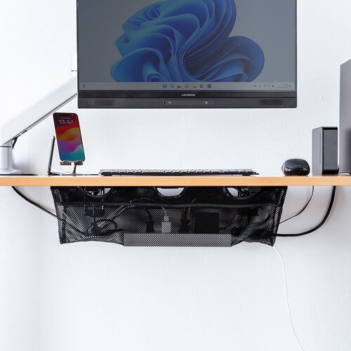 ケーブルトレー（ケーブルオーガナイザー・幅62cm・クランプ固定・メッシュタイプ・配線受け・電源タップ・ケーブル収納）