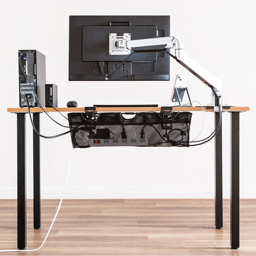 ケーブルトレー（ケーブルオーガナイザー・幅62cm・クランプ固定・メッシュタイプ・配線受け・電源タップ・ケーブル収納）