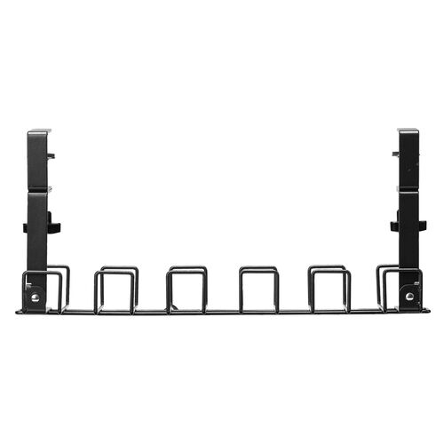 ケーブルトレー（幅42cm・クランプ固定・ワイヤータイプ・ケーブルオーガナイザー・ケーブル収納・小型・配線受け・電源タップ・ブラック）