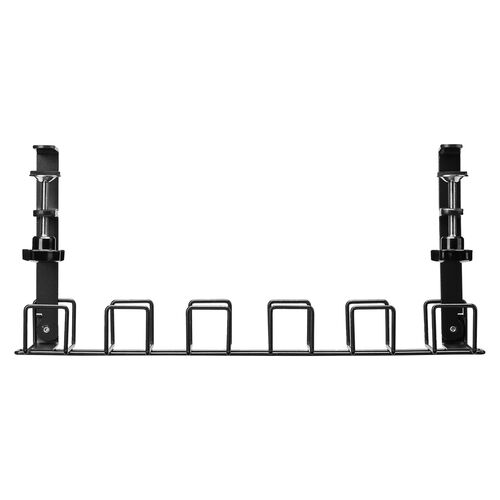 ケーブルトレー（幅42cm・クランプ固定・ワイヤータイプ・ケーブルオーガナイザー・ケーブル収納・小型・配線受け・電源タップ・ブラック）