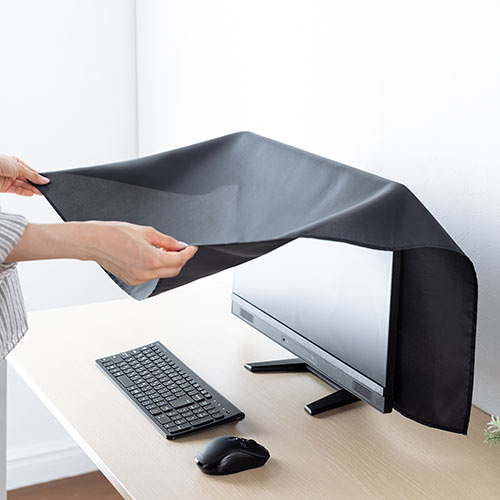 マルチカバー Sサイズ（帯電防止 目隠しカバー ディスプレイカバー プリンタカバー ほこりカバー 幅80cm×高さ73cm ブラック）