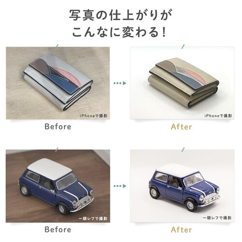 撮影ボックス（30cm・ライト付・折りたたみ・背景6色付属・USB電源・調光可能・650ルーメン）