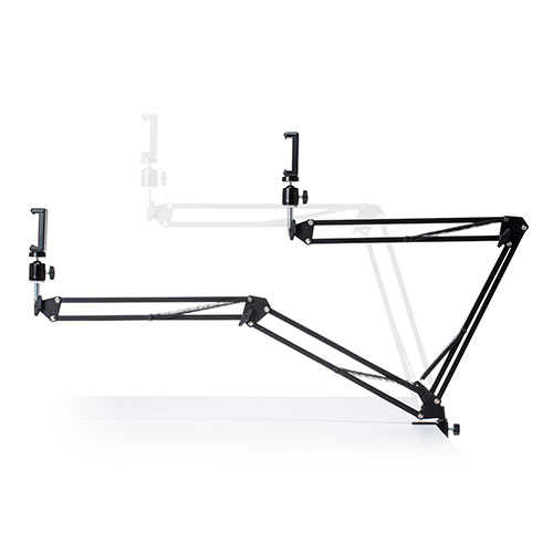 WEBカメラ用アームスタンド(固定・スマホ・iPhone・WEB会議・角度調整・高さ調整・クランプ・スマホホルダーつき)