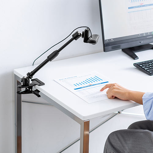 ウェブカメラ用クリップスタンド(固定・スマホ・WEB会議・角度調整・高さ調整・クリップ・スマホホルダーつき・動画撮影)