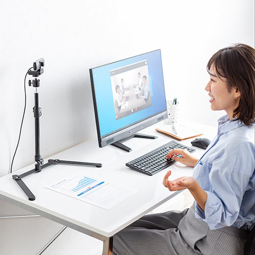 ウェブカメラ用俯瞰撮影スタンド(スマホ・ウェブ会議・You Tube/自撮り向け・スタンド)