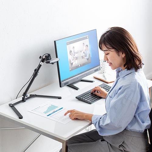 ウェブカメラ用俯瞰撮影スタンド(スマホ・ウェブ会議・You Tube/自撮り向け・スタンド)