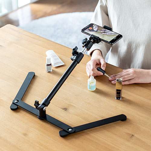ウェブカメラ用俯瞰撮影スタンド(スマホ・ウェブ会議・You Tube/自撮り向け・スタンド)