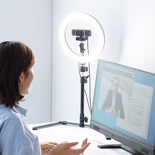 LEDリングライト(俯瞰撮影・ウェブカメラ・スマホ・ウェブ会議・You