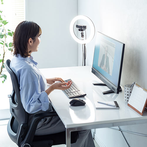 リングライト(自撮り・スマホ・WEBカメラ・WEB会議・伸縮・スタンド・調光・調色・80灯・最大800ルーメン・折りたたみ・動画撮影・Youtube・TikTok・zoom・Skype)