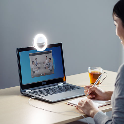 LEDリングライト（自撮り・スマホ/タブレット取付・クリップ・色調整・USB充電式・テレビ会議・自撮り・Zoom・Youtube・TikTok・Skype）