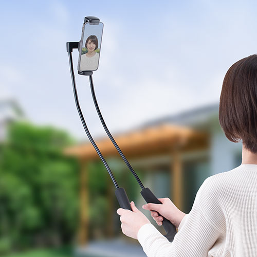 スマホホルダー(首掛け・動画視聴・タブレット・iPhone・iPad・撮影・腰取り付け・スタンド・フレキシブルアーム・ハンズフリー・角度調整)