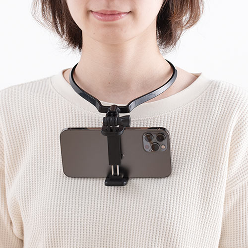 スマホホルダー(首掛け・動画撮影・YouTube・オンライン授業・ハンズフリー・角度調整) DGCAM033