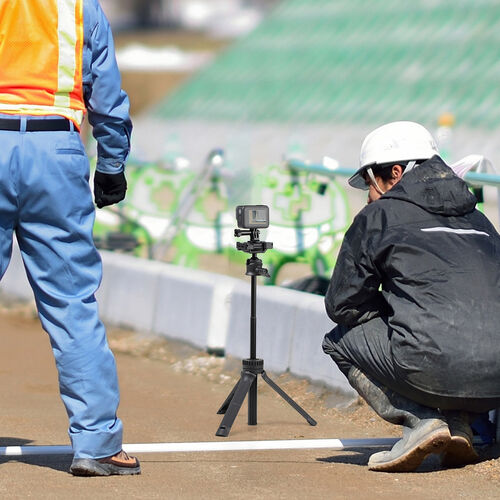 2WAYミニ三脚（自撮り棒・カメラ三脚・カメラネジ取付け式・スマホホルダー付き・360°回転雲台・耐荷重1kg・コンパクト・セルカ棒）