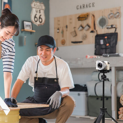 2WAYミニ三脚（自撮り棒・カメラ三脚・カメラネジ取付け式・スマホホルダー付き・360°回転雲台・耐荷重1kg・コンパクト・セルカ棒）