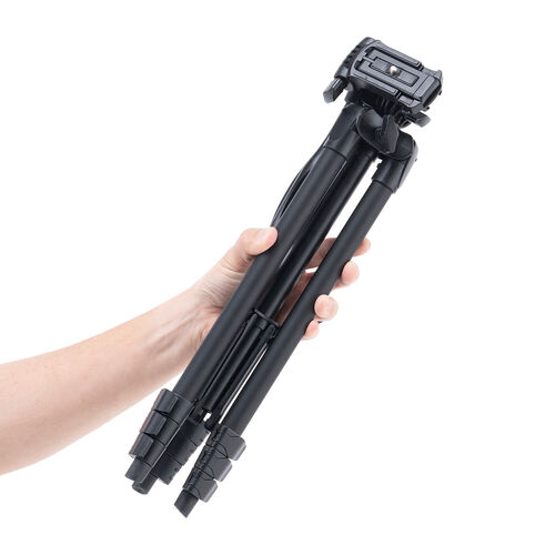 カメラ三脚（スマホホルダー内蔵・4段伸縮・持ち運び収納ケース付き