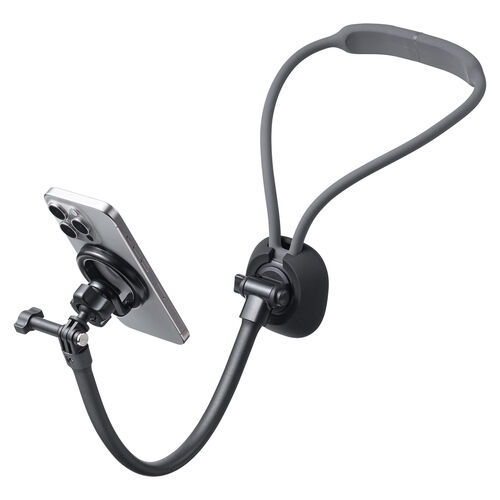 スマホホルダー（首掛け・動画視聴・撮影・寝ながらアーム・ハンズフリー・マグネット取付）