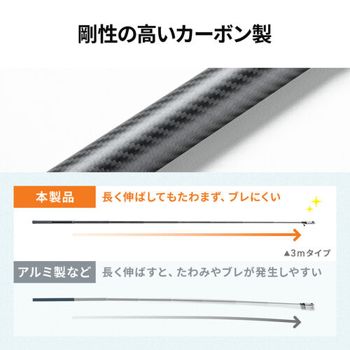 カーボン一脚（高所撮影ポール・軽量・スマホ撮影対応・最大1.2m）