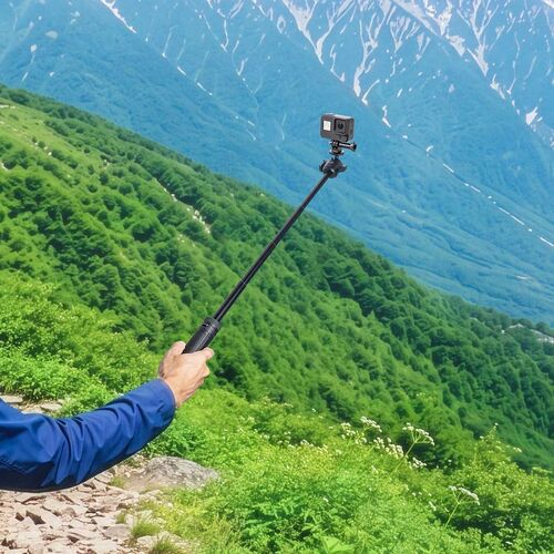 スマホ三脚（ミニ三脚・ワンタッチ開閉・伸縮式・2WAY・自撮り棒・GoPro対応・65cm・旅行・集合写真・動画撮影用）