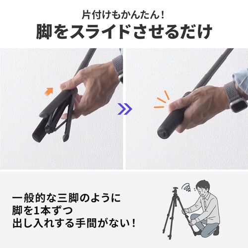 スマホ三脚（ミニ三脚・ワンタッチ開閉・伸縮式・2WAY・自撮り棒・GoPro対応・65cm・旅行・集合写真・動画撮影用）