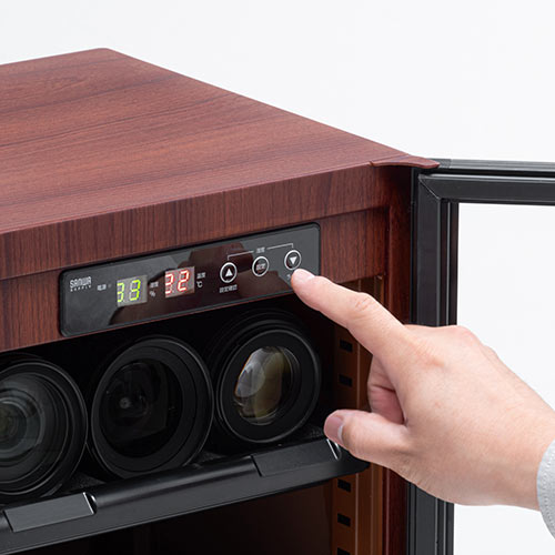 【アウトレット・中古・セール】防湿庫（ドライボックス・除湿庫・カビ対策・静音・カメラ収納・40L・木目調・鍵つき）