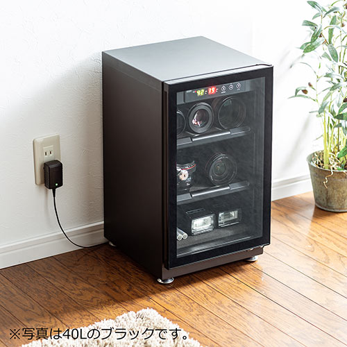 【アウトレット・中古・セール】防湿庫（ドライボックス・除湿庫・カビ対策・静音・カメラ収納・40L・木目調・鍵つき）