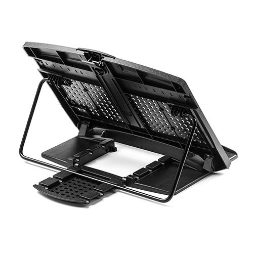 ノートパソコンスタンド（データホルダー・書見台・ブックスタンド・タブレットスタンド・角度調節6段階・ブラック）