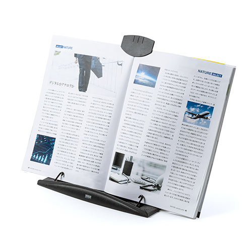 ノートパソコンスタンド（データホルダー・書見台・ブックスタンド・タブレットスタンド・角度調節6段階・ブラック）