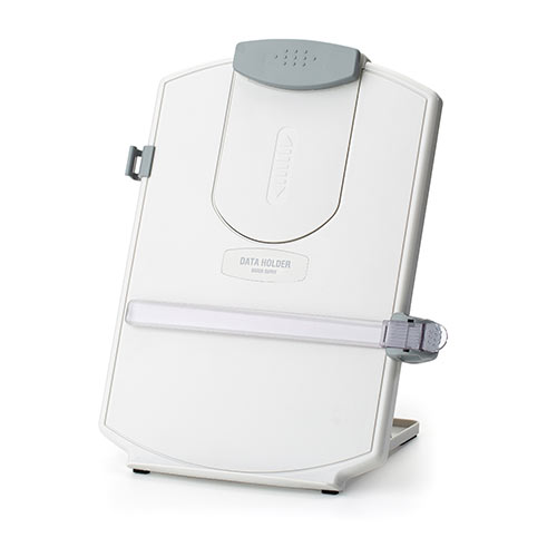 データホルダー 書見台 グレー（高さ調整・4段階角度調整・スケール付き・ペンホルダー・コンパクト・滑り止め）