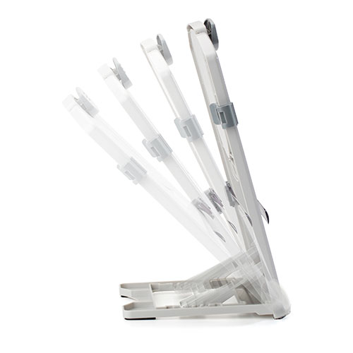 データホルダー 書見台 グレー（高さ調整・4段階角度調整・スケール付き・ペンホルダー・コンパクト・滑り止め）