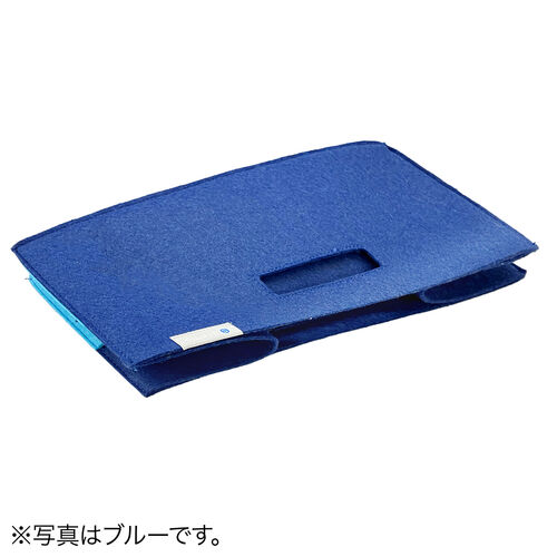 フェルト製収納ボックス（Mサイズ・ポケット・ハンドル付き・小物入れ・収納BOX・幅38cm・奥行25cm・高さ14cm・ブラック）