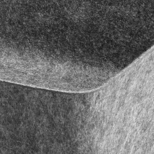 フェルト製収納ボックス（圧縮成形トレー・ハンドル付き・小物入れ・収納BOX・幅40cm・奥行25cm・高さ11cm・グレー）