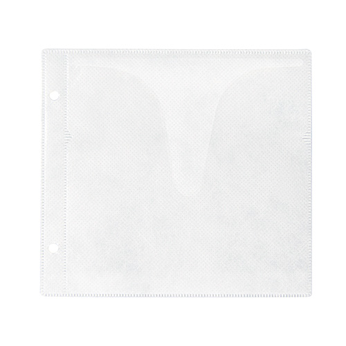 CD・DVD用不織布ケース（リング穴・両面収納・500枚セット・ホワイト）