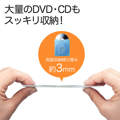 CD・DVD用不織布ケース（両面収納・ホワイト）