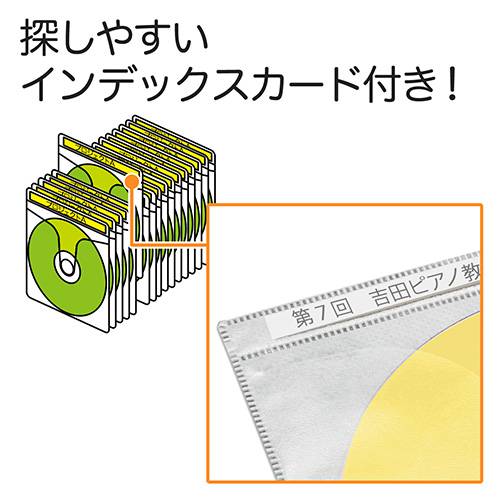 CD・DVD用不織布ケース（両面収納・ホワイト）