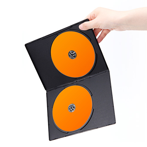 【アウトレット･訳あり・セール】DVDケース スリムタイプ（2枚収納・トールケース・50枚・7mm・ブラック）