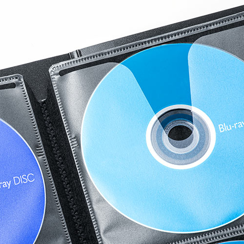 ブルーレイ収納ファイル（72枚収納・インデックス付・ブラック）