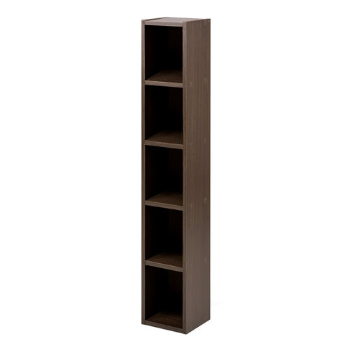 カラーボックス（5段・木製・横置き・収納・スリム・サイズ・メディアラック・漫画・おしゃれ・ブラウン） FCD065BR