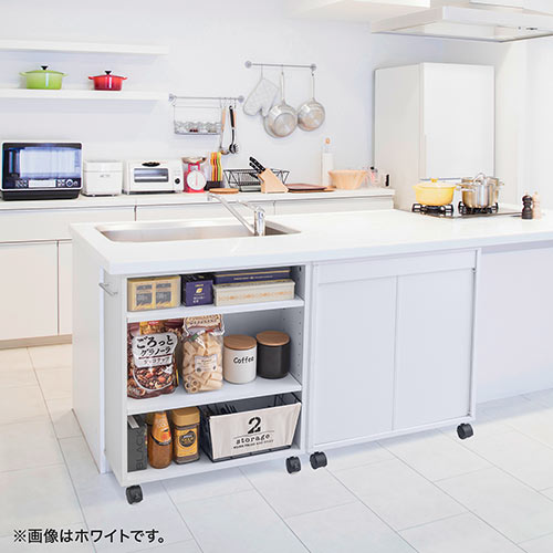 すきま収納ラック(３段・木製・キャスター付き・収納・スリムワゴン・カウンター下・幅20cm・奥行き55cm・コミック・漫画・CD・DVD・BD・ブラウン) FCD070BR