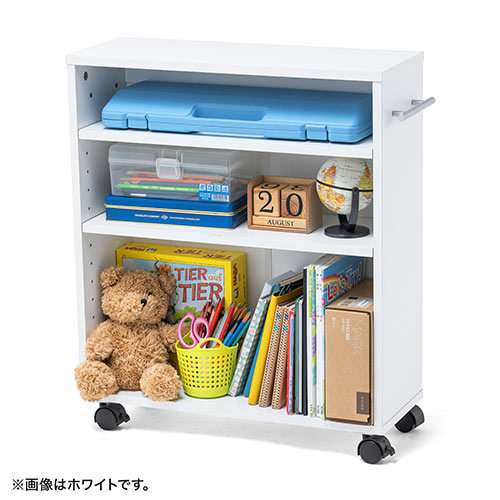 すきま収納ラック(３段・木製・キャスター付き・収納・スリムワゴン・カウンター下・幅20cm・奥行き55cm・コミック・漫画・CD・DVD・BD・ブラウン) FCD070BR