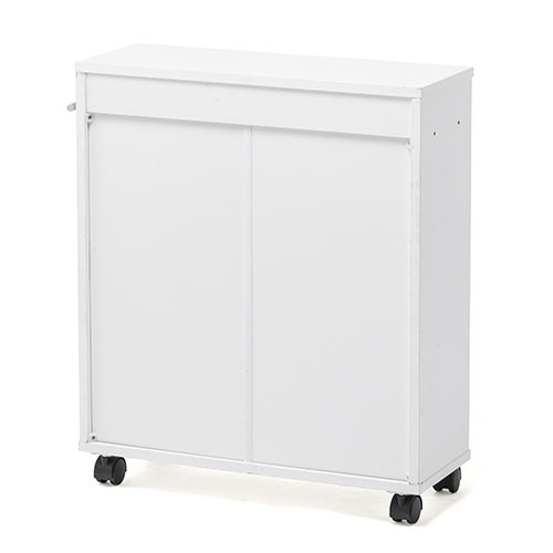 すきま収納ラック(３段・木製・キャスター付き・収納・スリムワゴン・カウンター下・幅20cm・奥行き55cm・コミック・漫画・CD・DVD・BD・ホワイト) FCD070W