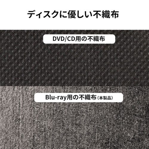 ブルーレイ・DVD・CDセミハードケース（ジャケット収納対応・120枚収納・取っ手付き ファスナータイプ ・ブラック）