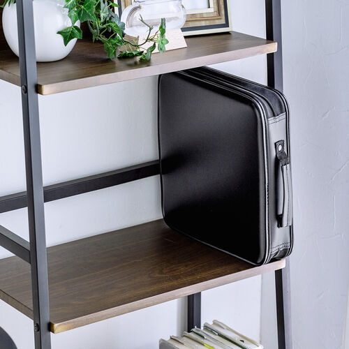 ブルーレイ・DVD・CDセミハードケース（ジャケット収納対応・大容量・208枚収納・取っ手付き・ファスナータイプ ・ブラック）