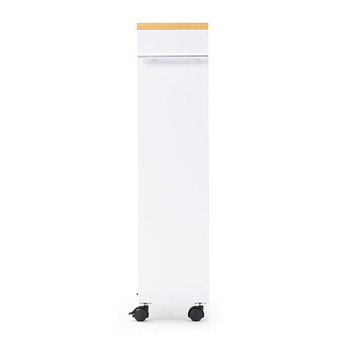 すきま収納ラック（3段・薄型・本棚・漫画・キャスター付き・低い・収納・スリムワゴン・ 幅15.5cm・奥行55.5cm・高さ65cm・ホワイト） FCD073W