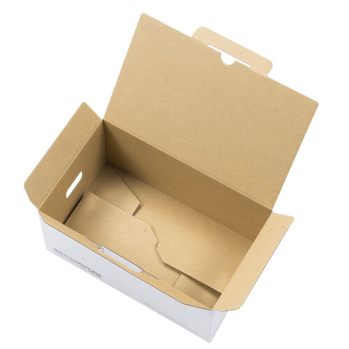 マルチ収納ボックスケース（Mサイズ・5個セット・段ボール製・組み立て式・CD・DVD・本・衣服・ラック収納・輸送箱）