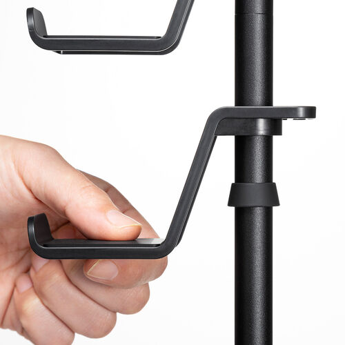 コントローラースタンド（クランプ固定式・転倒防止・ゲームパッド・ヘッドホン・スタンド・PS5・PS4・switch 対応・充電用スリット・卓上・デスク下・収納ラック・収納スタンド・ブラック）