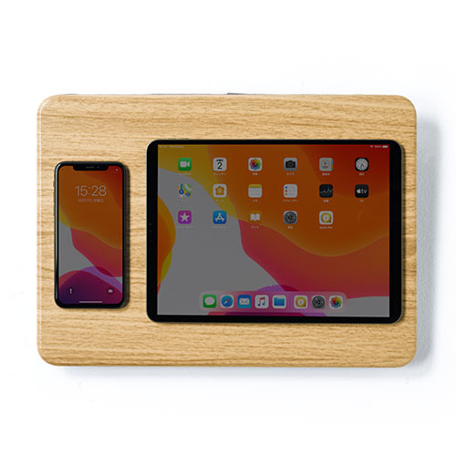 ひざ上テーブル（クッション・持ち運び・ノートパソコン・タブレット・15.6インチ・ラップトップテーブル・テレワーク・在宅勤務・薄い木目調）