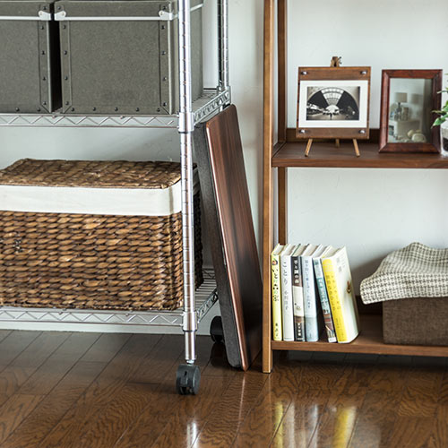 クッションテーブル（膝上・ノートパソコン・タブレット・ラップトップテーブル・木目・ワイド・マウスパッド）